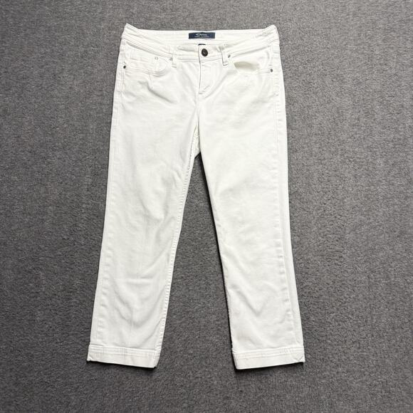 Tommy Bahama Denim Jeans Womens 8 White Cropped Ankle Stretch - Picture 1 of 8